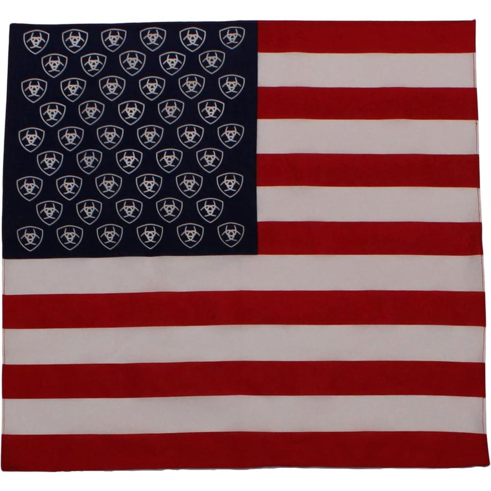imageARIAT Western Cotton BandanaRedWhiteBlue