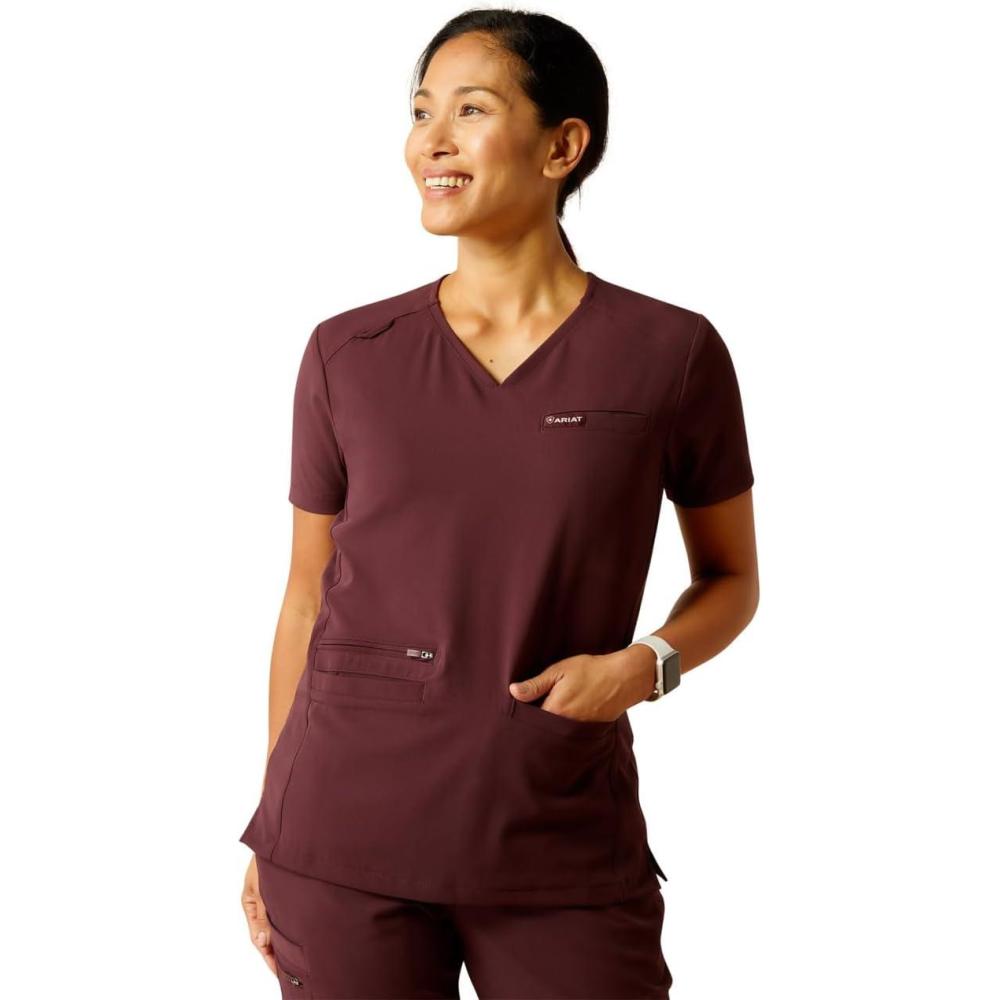 imageARIAT Womens Clara 6 Pocket Scrub TopWinetasting