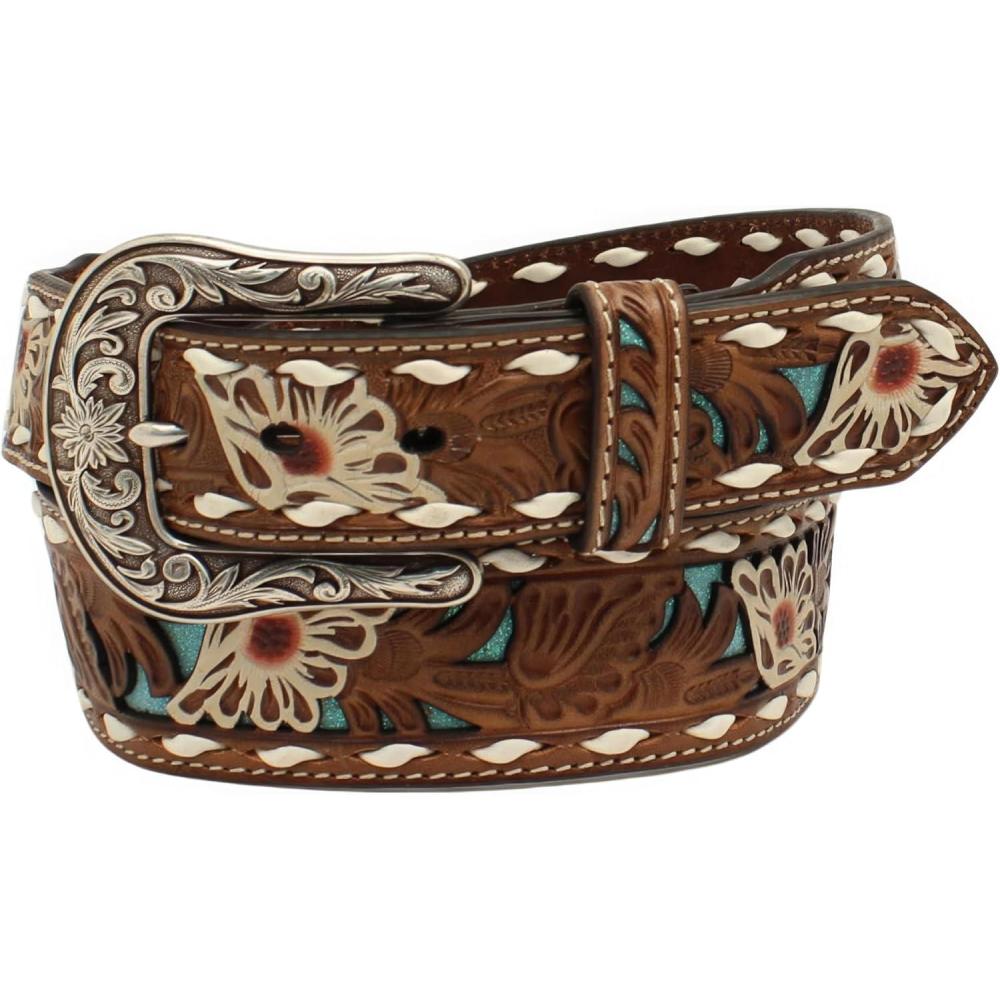 imageARIAT Womens Diamond Inlay Center Pattern BeltBrown