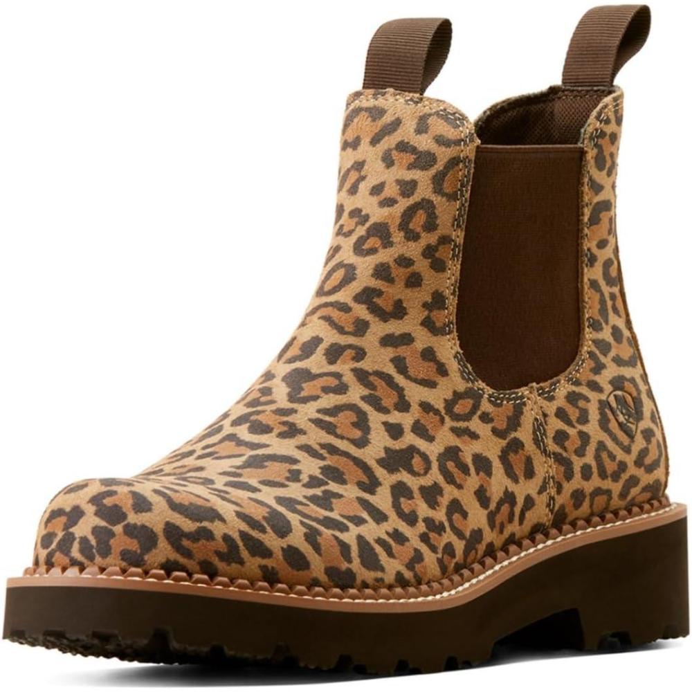 imageARIAT Womens Fatbaby Twin Gore Western BootChocolateCheetah