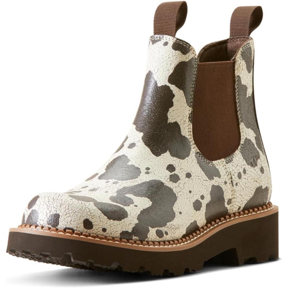 imageARIAT Womens Fatbaby Twin Gore Western BootCow Print