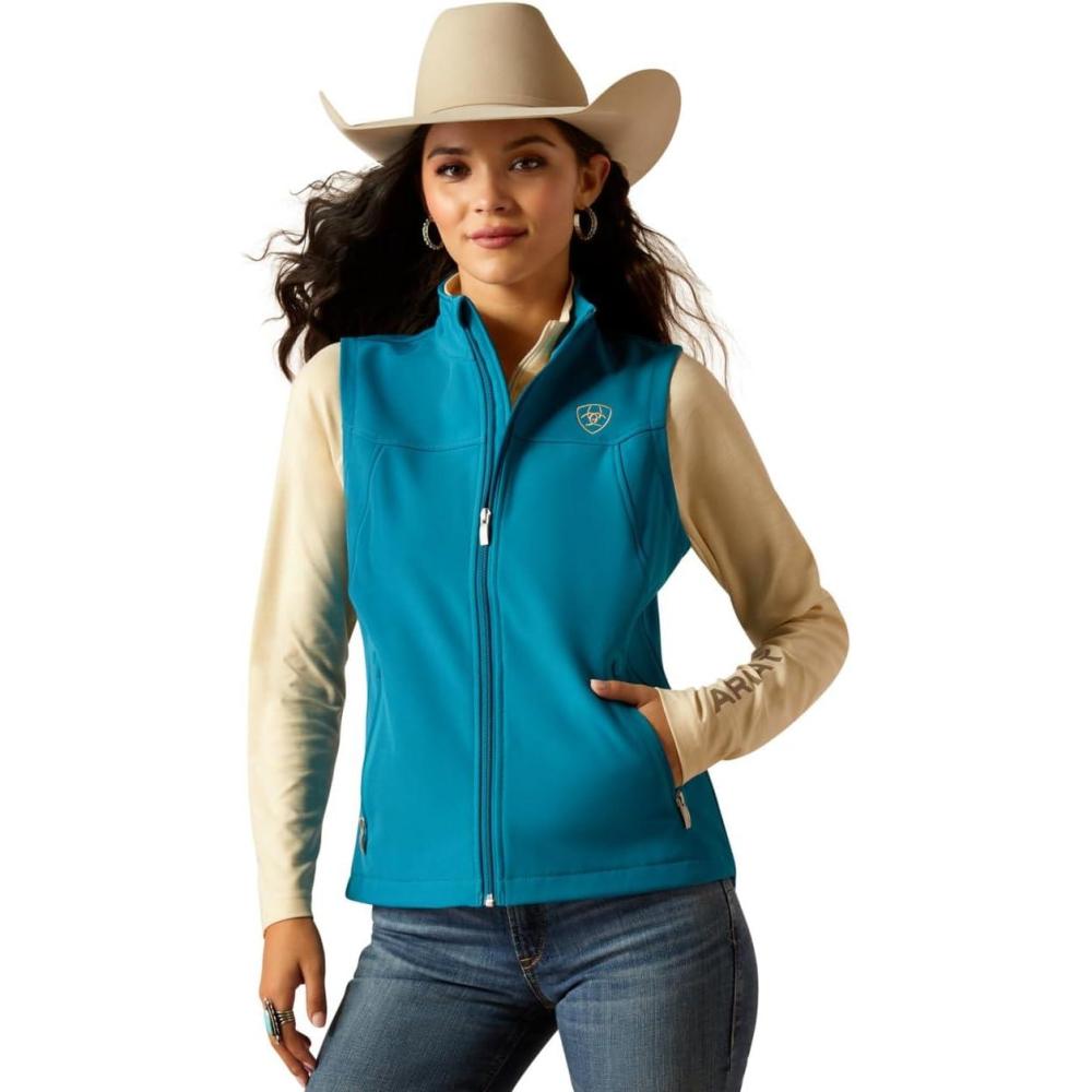 imageARIAT Womens New Team Softshell VestOcean DepthsRetro Ranch Print