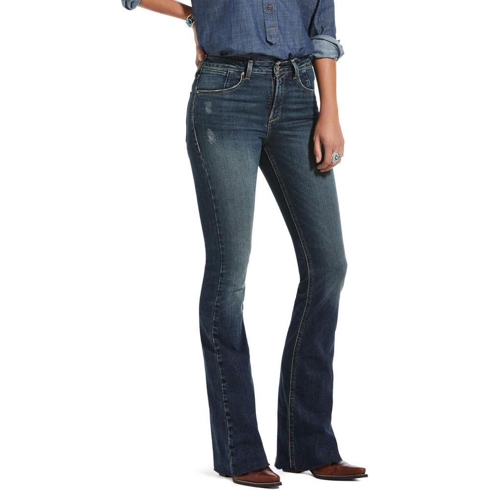 imageARIAT Womens Premium High Rise Flare JeanBlue
