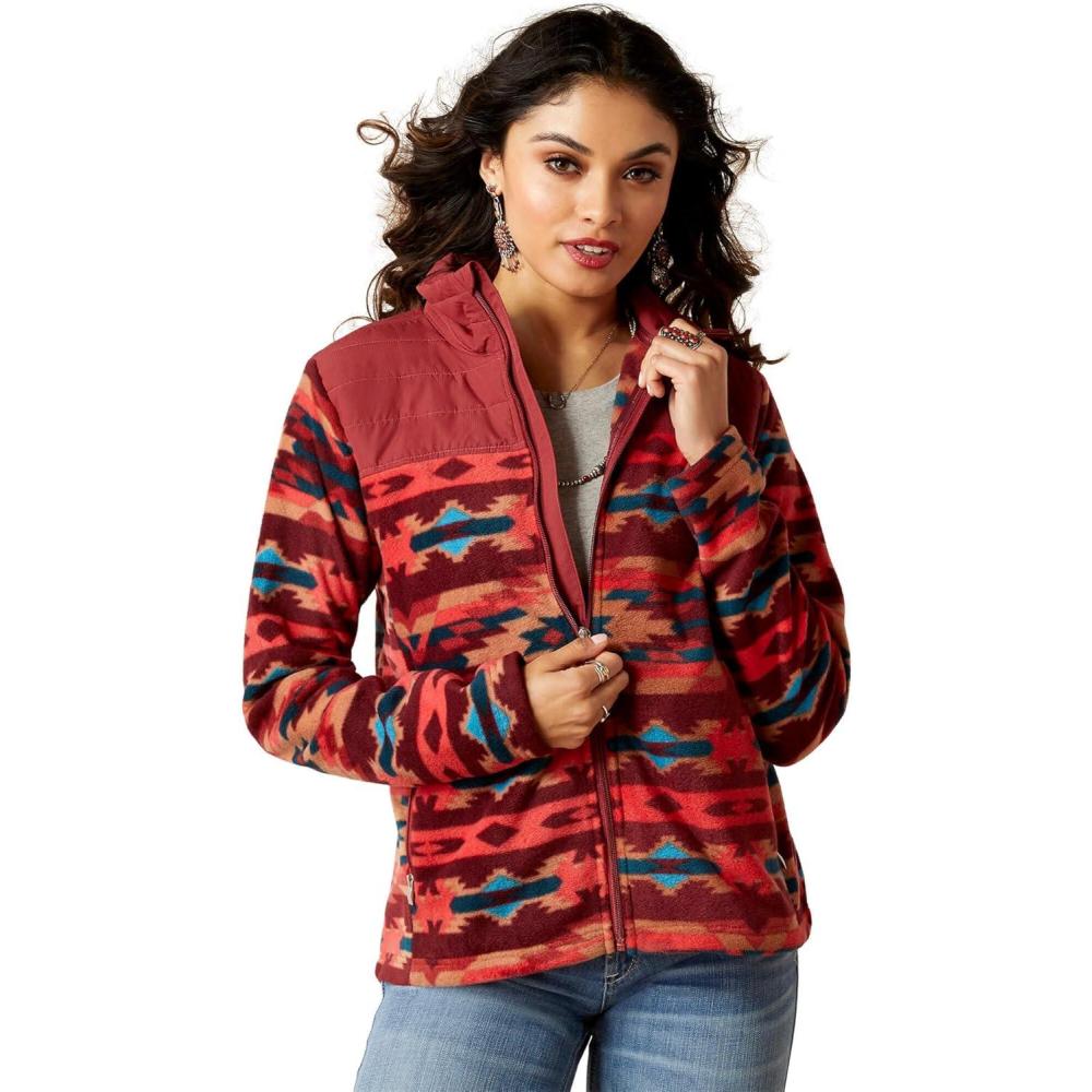 imageARIAT Womens Prescott Fleece JacketCampfire Print