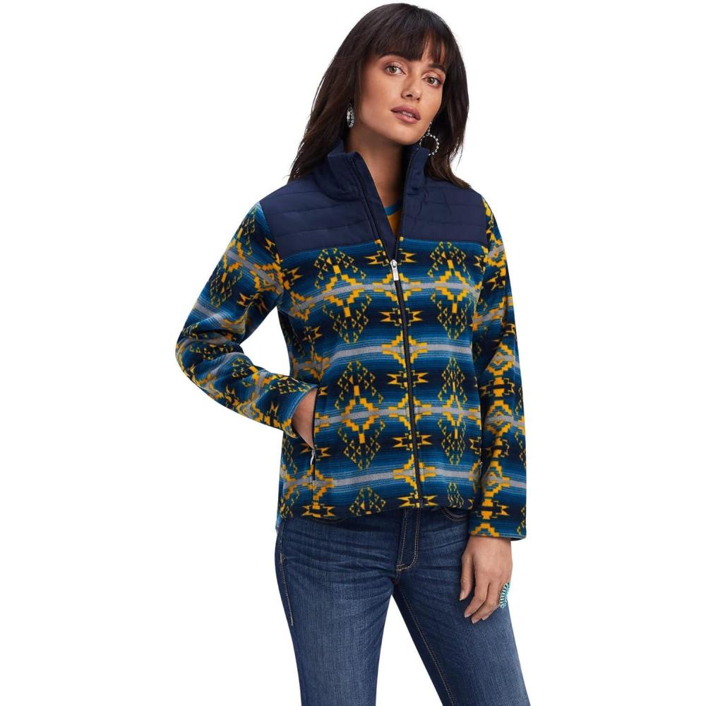 imageARIAT Womens Prescott Fleece JacketNavy Sonoran Print