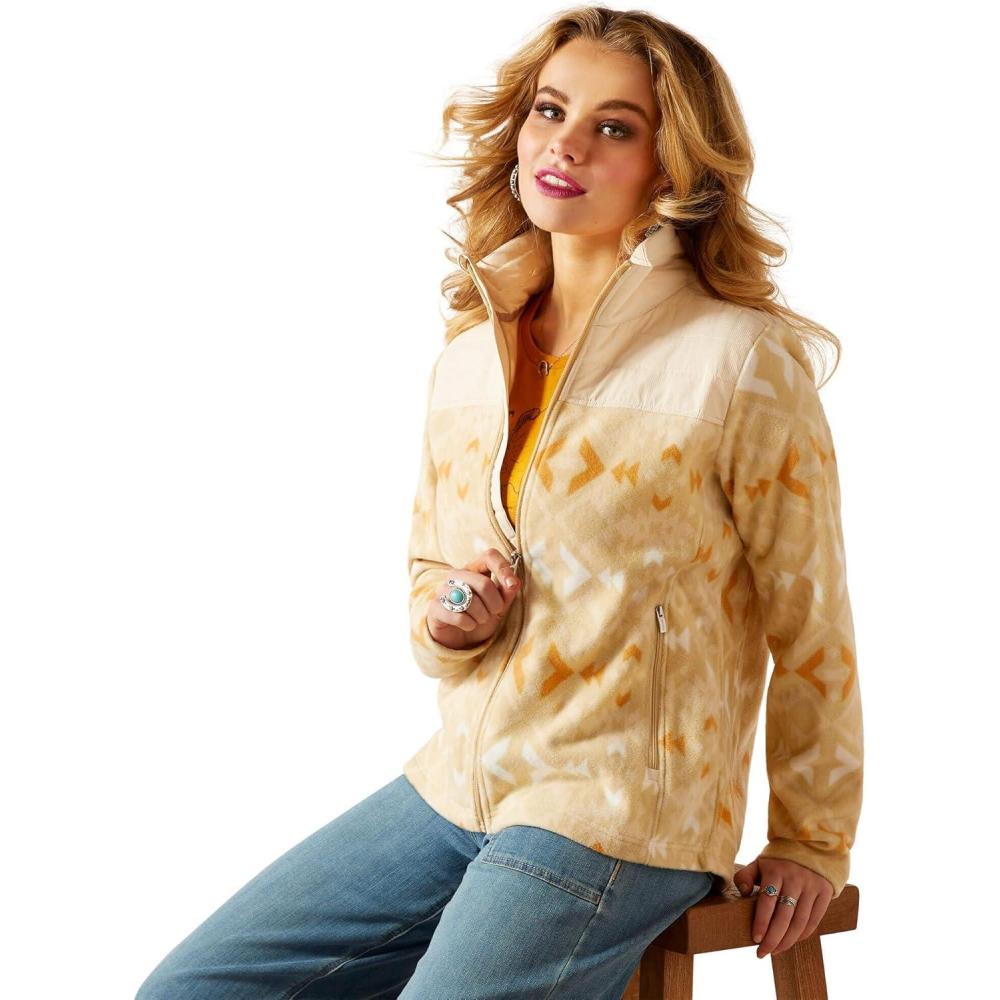 imageARIAT Womens Prescott Fleece JacketSand Dune Print