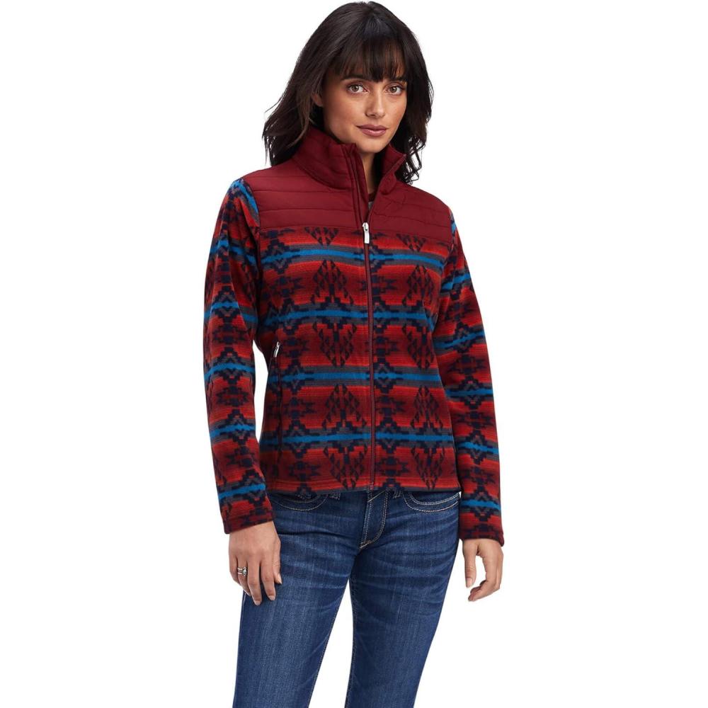 imageARIAT Womens Prescott Fleece JacketSundried Tomato Sonoran Print