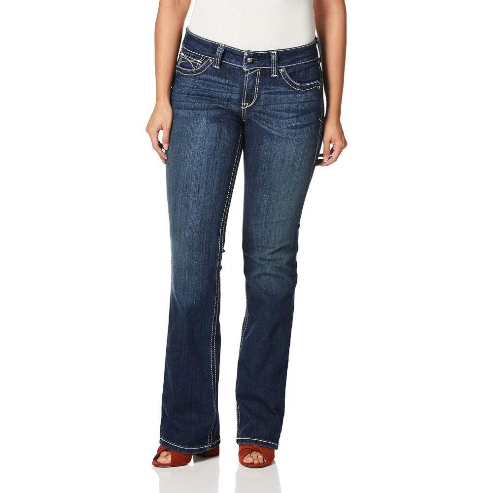 imageARIAT Womens REAL Mid Rise Stretch Ivy SKB Str Leg JeanBlackstone