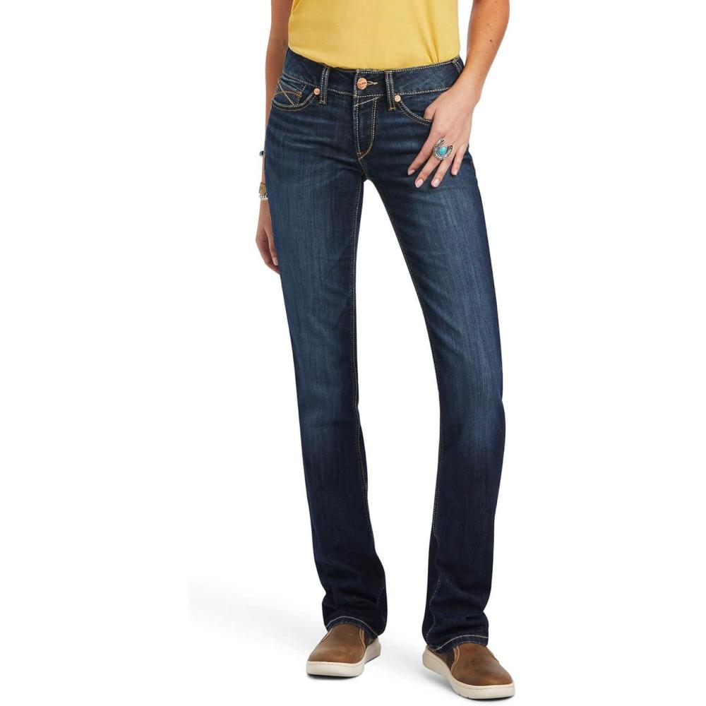 imageARIAT Womens Real Mid Rise Octavia Straight JeanBurbank