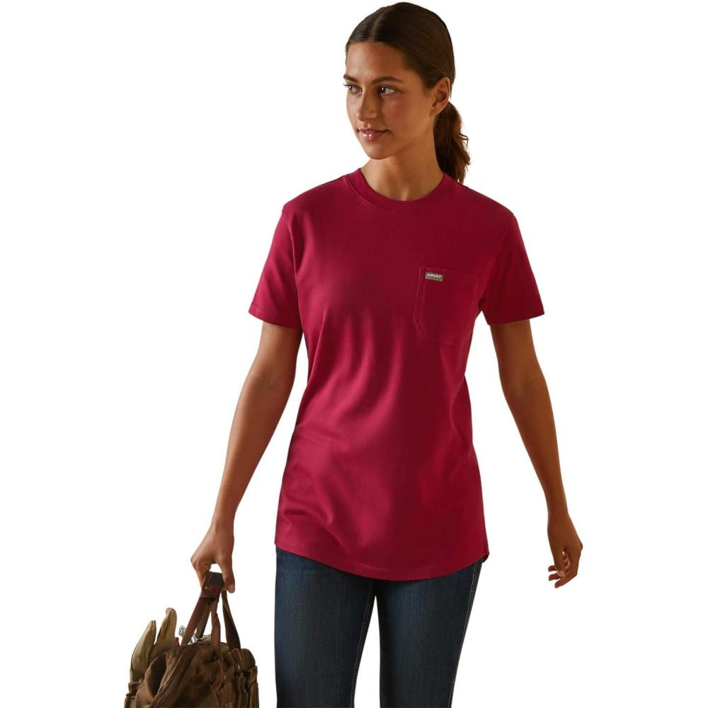 imageARIAT Womens Rebar Cotton Strong TshirtShirtCherries Jubilee