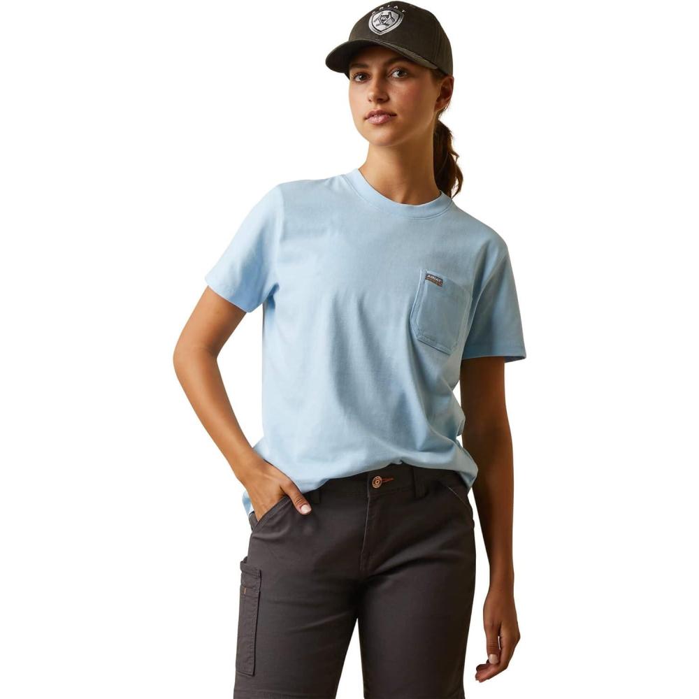 imageARIAT Womens Rebar Cotton Strong TshirtShirtClearsky