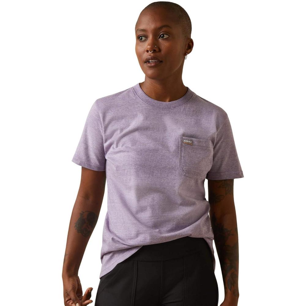 imageARIAT Womens Rebar Cotton Strong TshirtShirtLavendar Heather