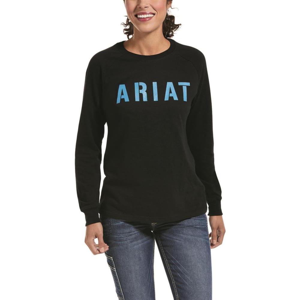 imageARIAT Womens Rebar Cottonstrong Block TShirtBlack
