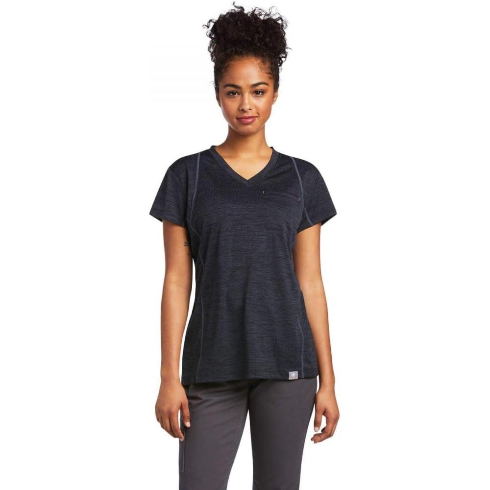 imageARIAT Womens Rebar Evolution TShirtNavy Eclipse