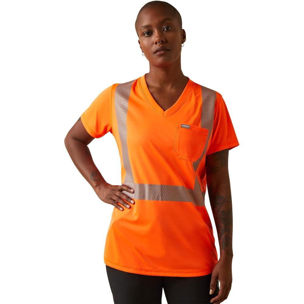 imageARIAT Womens Rebar HiVis Ansi TShirt Plus 10043642PlsHi Vis Orange