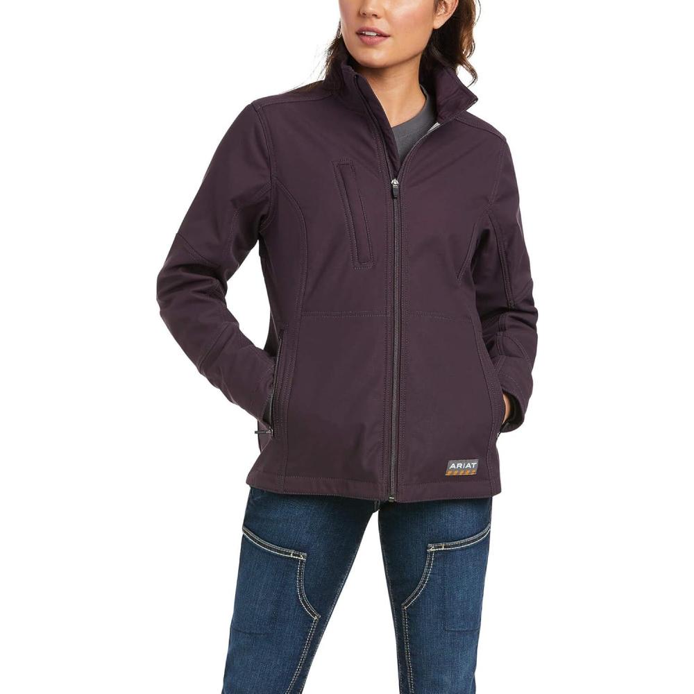 imageARIAT Womens Rebar Stretch Canvas Softshell JacketPlum Perfect