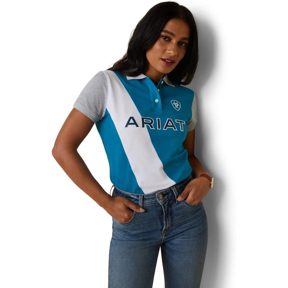 imageARIAT Womens Taryn PoloMosaic Blue