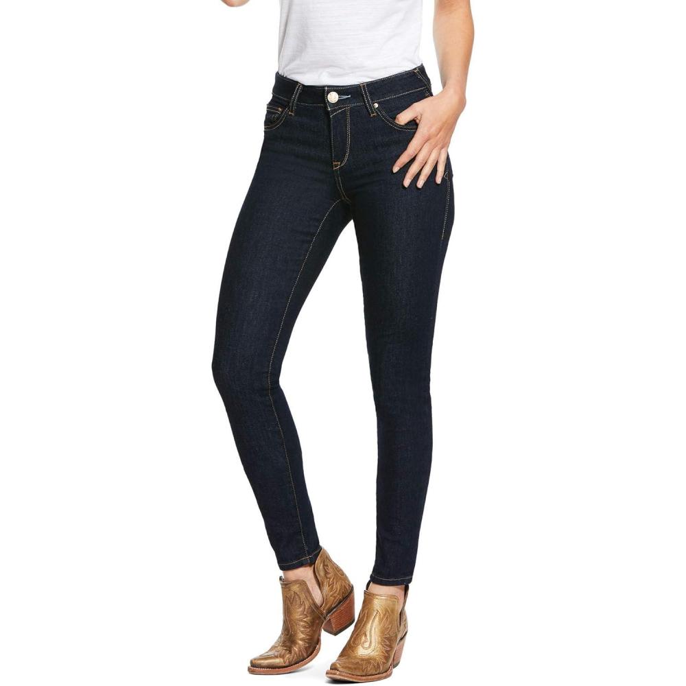 imageARIAT Womens Ultra Stretch Perfect Rise Ultra Stretch Sidewinder Skinny JeanBlue