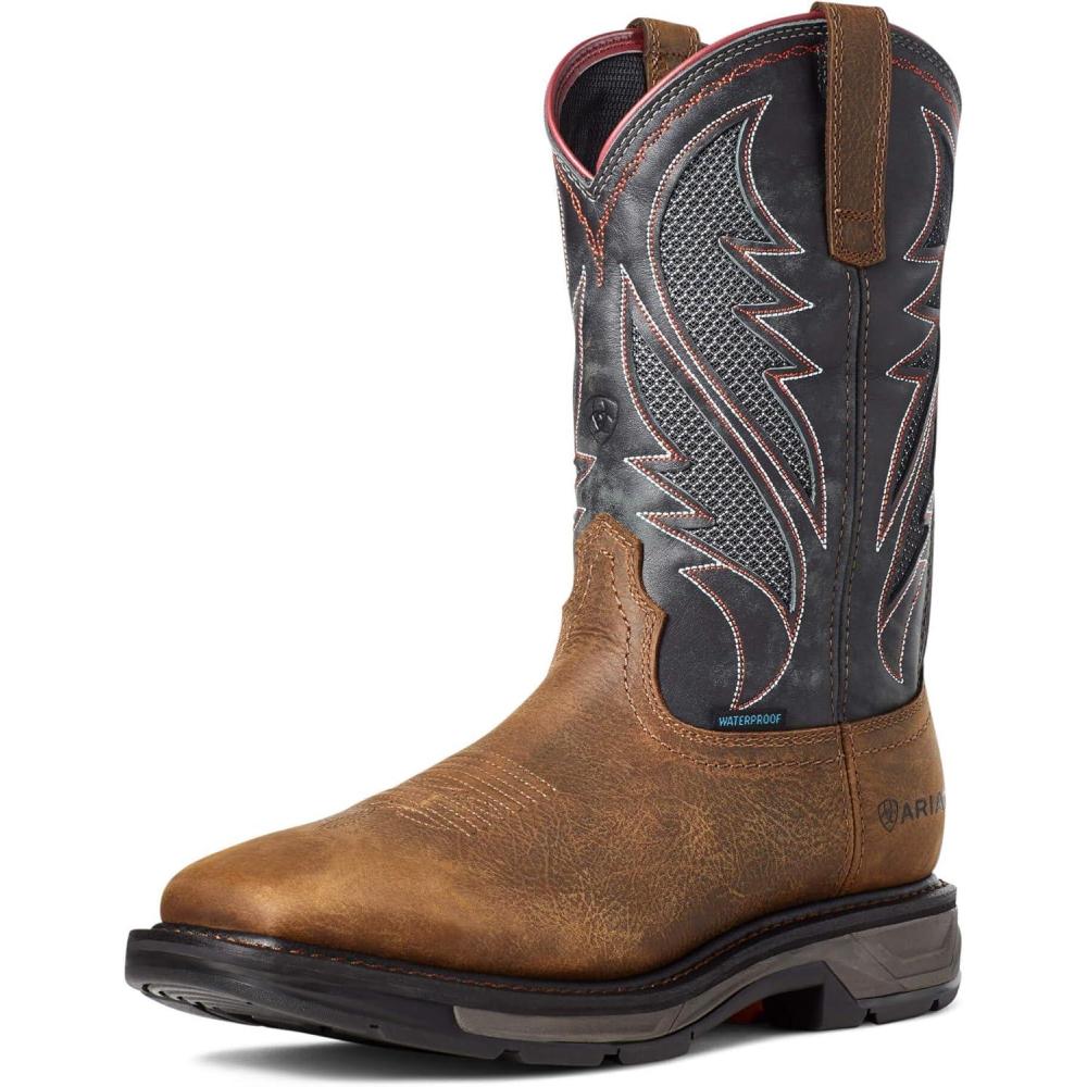 imageARIAT Workhog XT Venttek H2O Mens BootRye BrownStorm