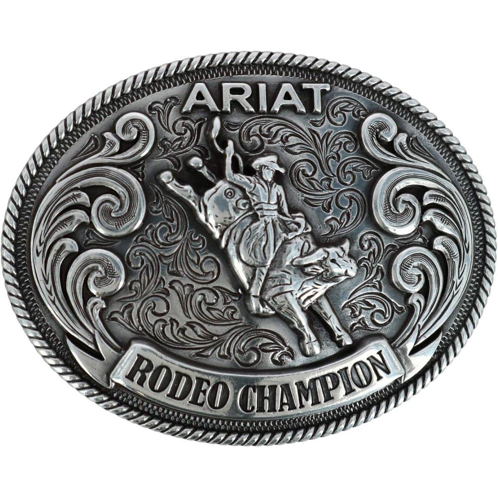 imageARIAT Youth Belt Rodeo Champion Buckle with Bull Rider Motif