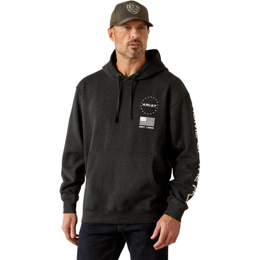 imageARIAT mens Ariat Sponsor Patriot HoodieCharcoal Heather