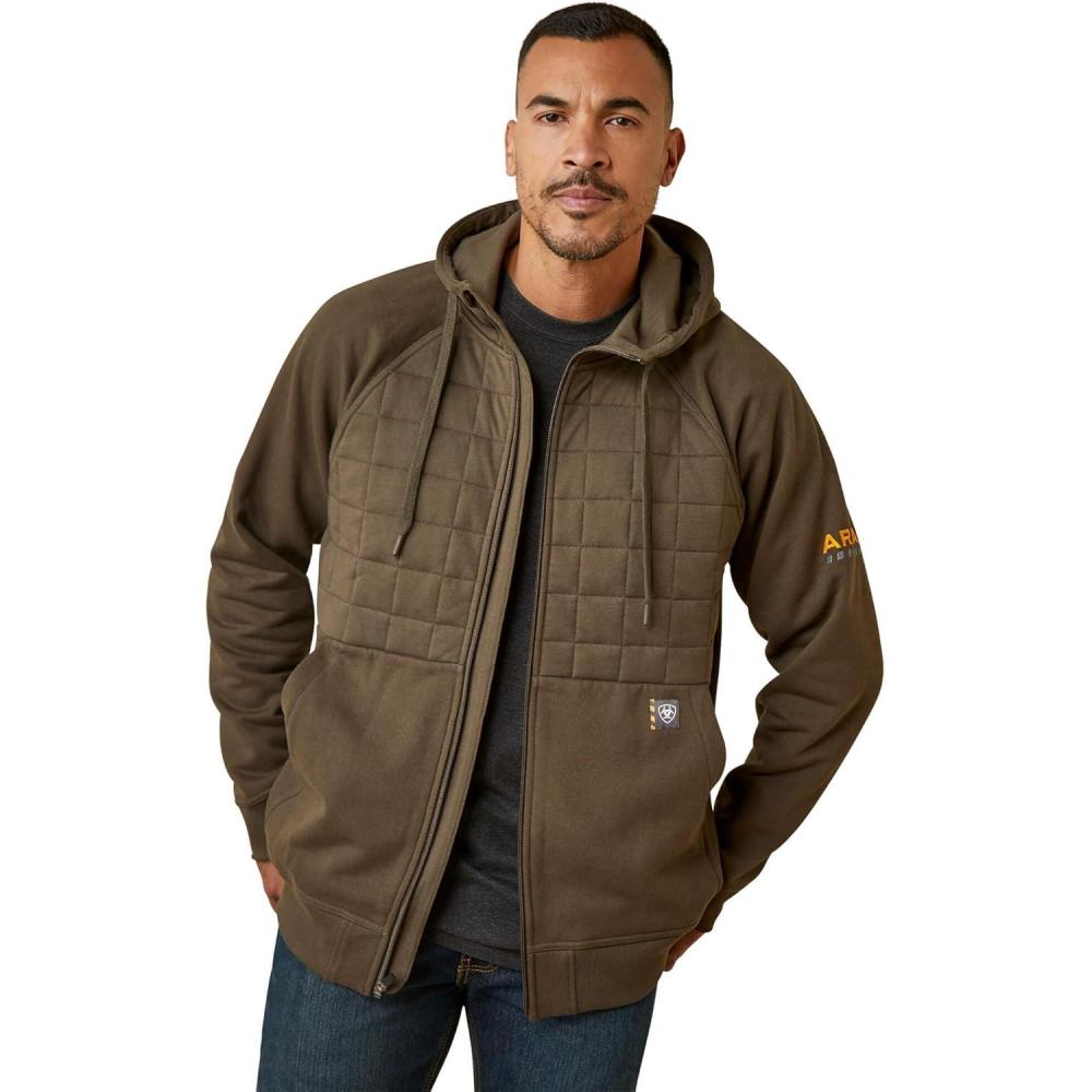imageARIAT mens Rebar Regulator Full Zip HoodieWren