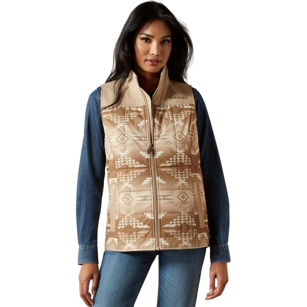 imageARIAT womens Crius Insulated VestSavannah TanDune Print