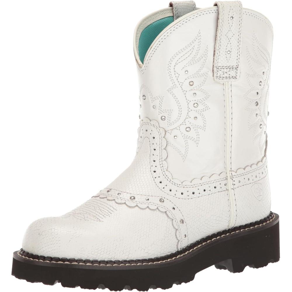 imageARIAT womens Gembaby Western BootWhite Snake EmbossOpulent White