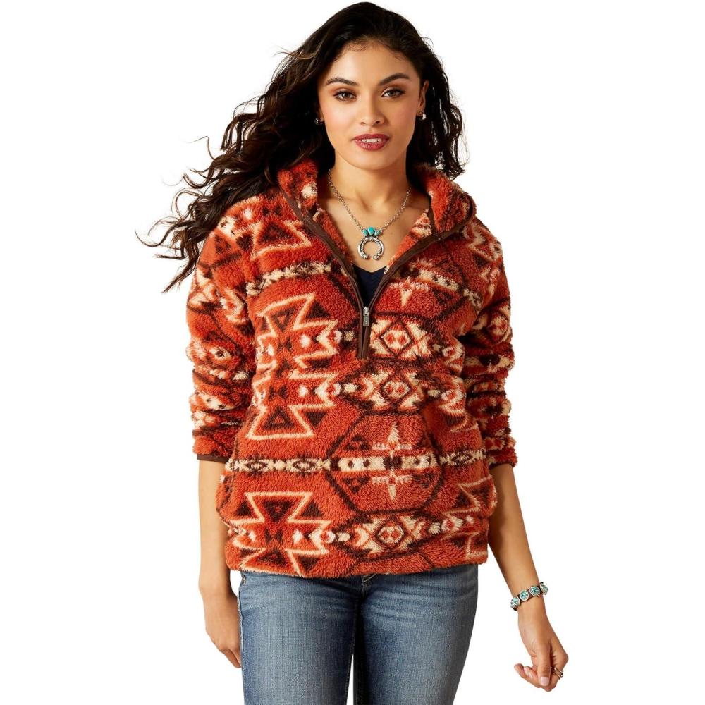 imageARIAT womens HoodieBurnt Brick Print