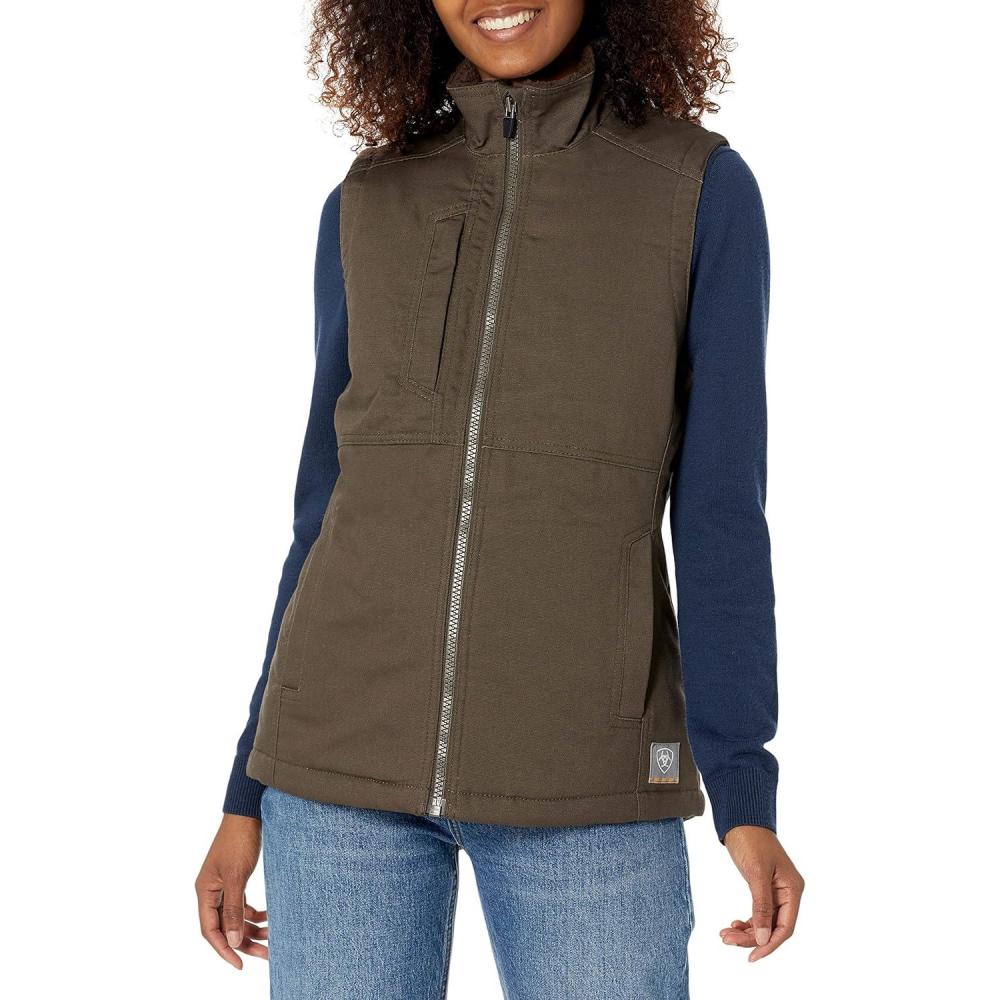 imageARIAT womens Rebar Duracanvas Insulated VestWren