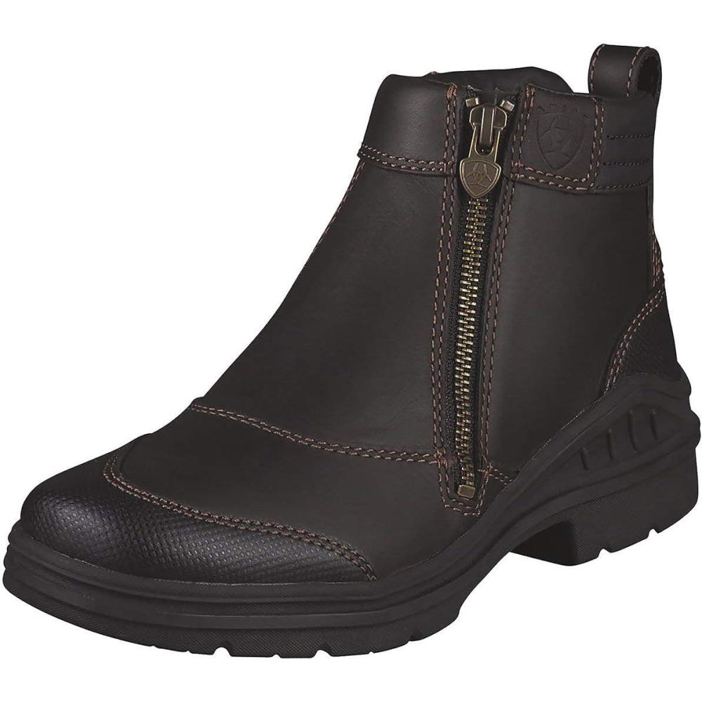 imageAriat Barnyard Side Zip Work Boot Womens Comfortable Waterproof BootsDark Brown