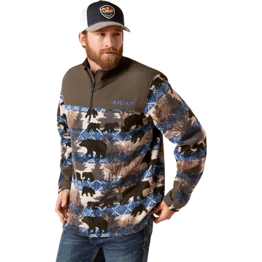 imageAriat Mens Basis 20 14 Zip SweatshirtGrey Heather