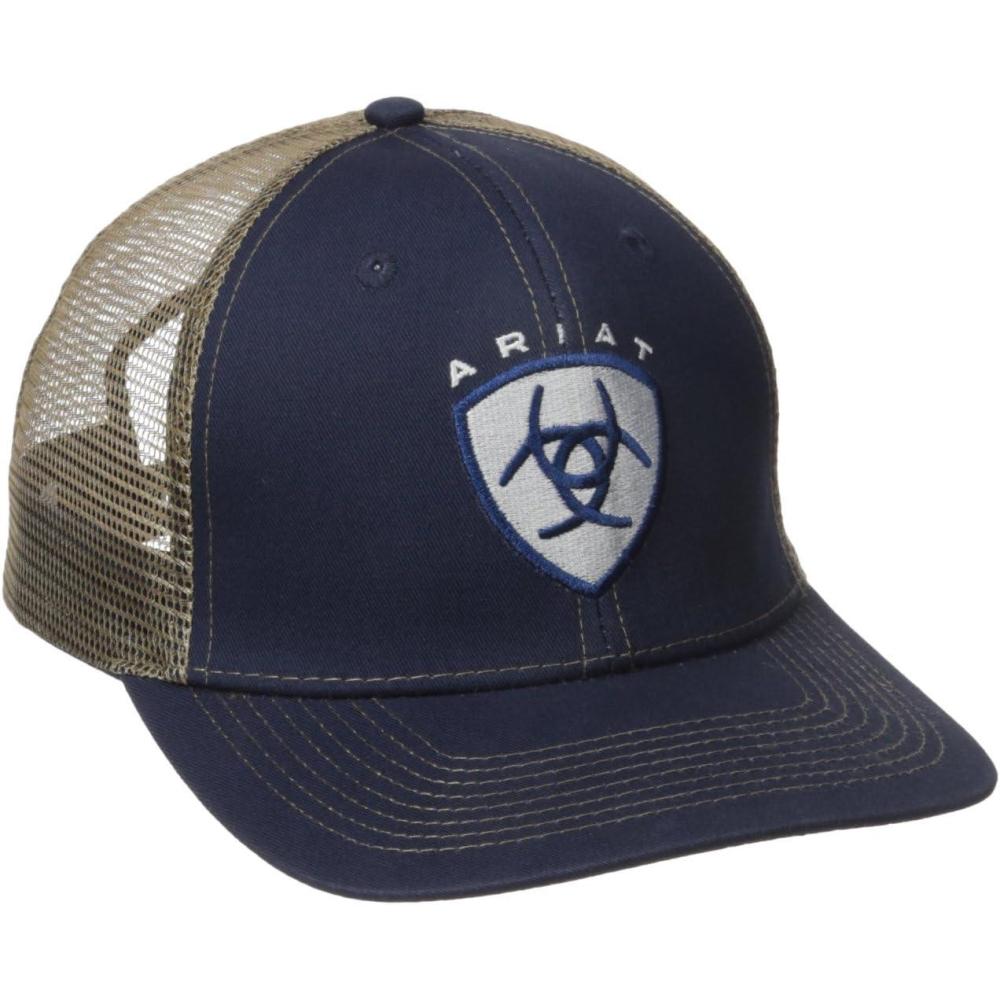 imageAriat Mens Black Red Gray Mesh HatNavy