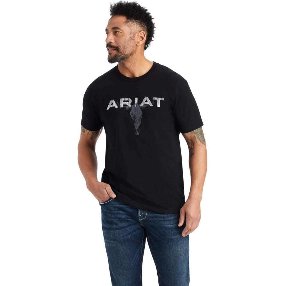 imageAriat Mens Graphic TShirtBlackStreak Skull