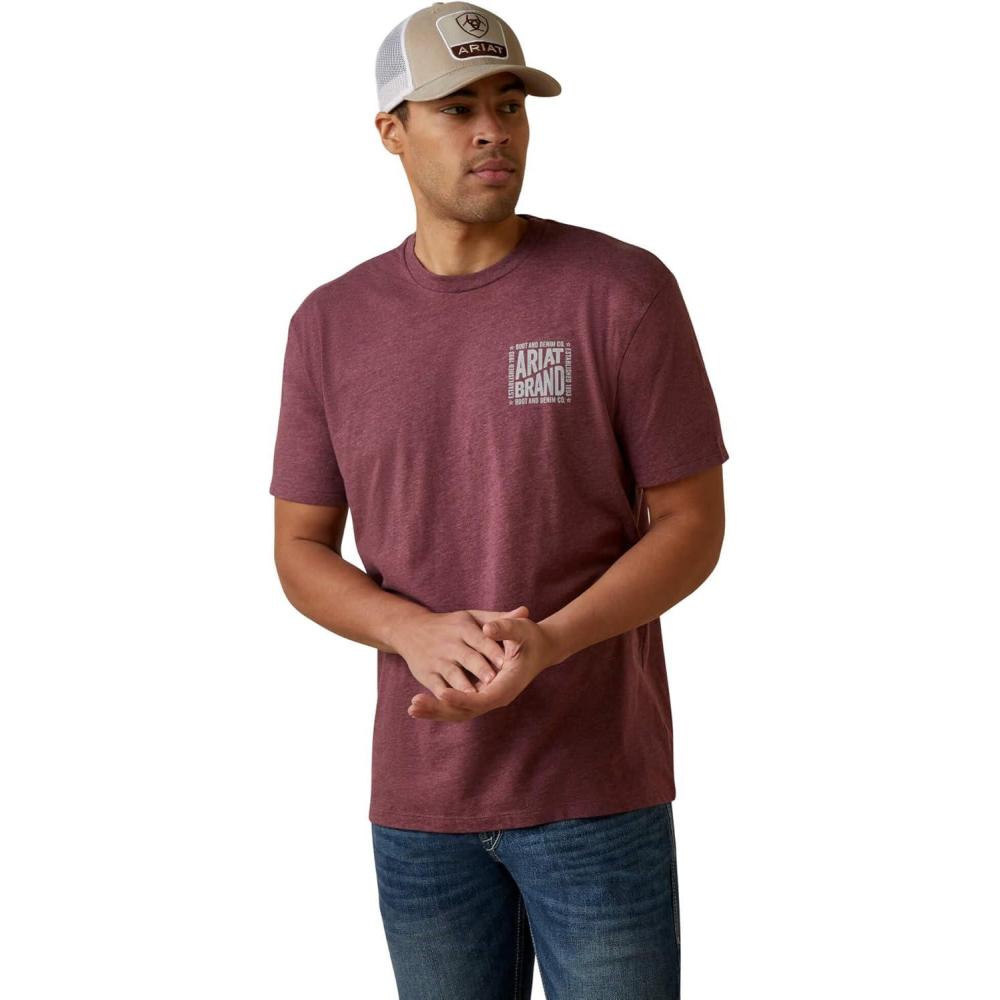 imageAriat Mens Graphic TShirtBurgundy HeatherCurve Ball