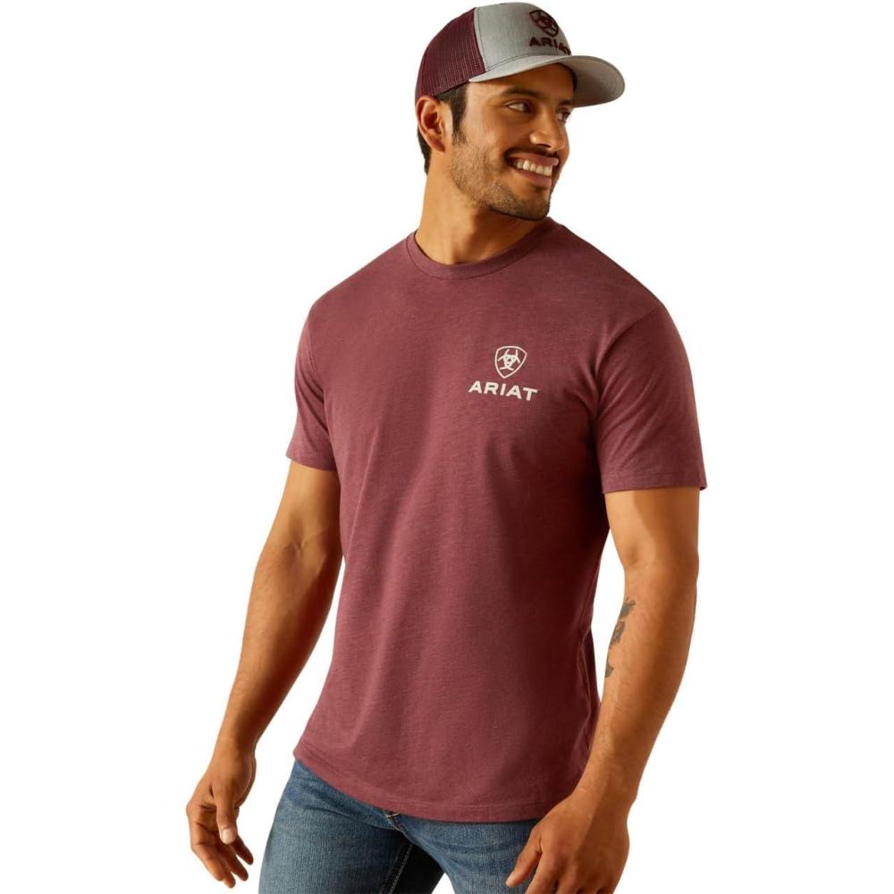 imageAriat Mens Graphic TShirtBurgundy HeatherQuadrant