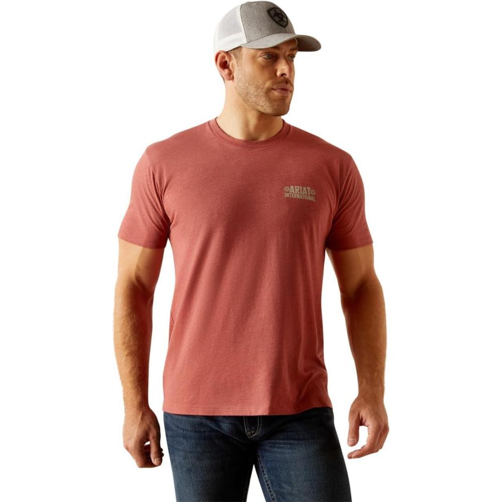 imageAriat Mens Graphic TShirtRed Clay HeatherSw Elements