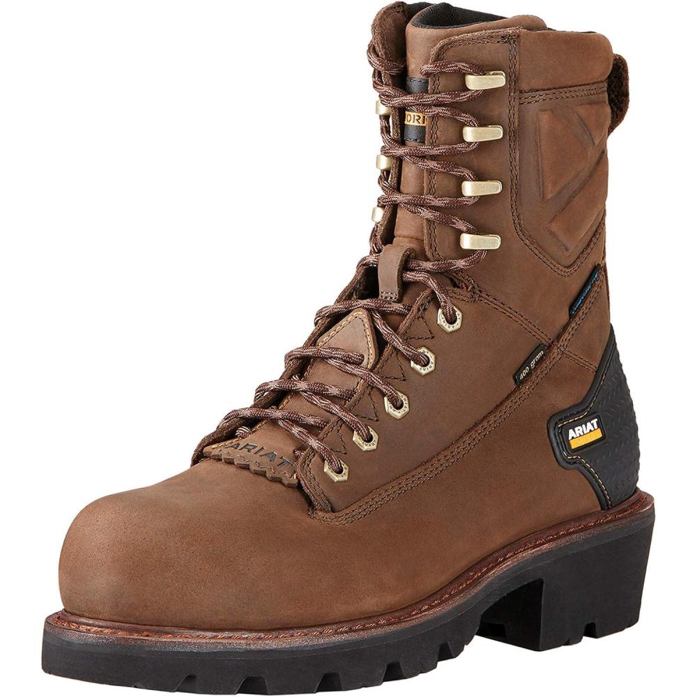 imageAriat Mens Powerline 8quot H2O Work BootBrown
