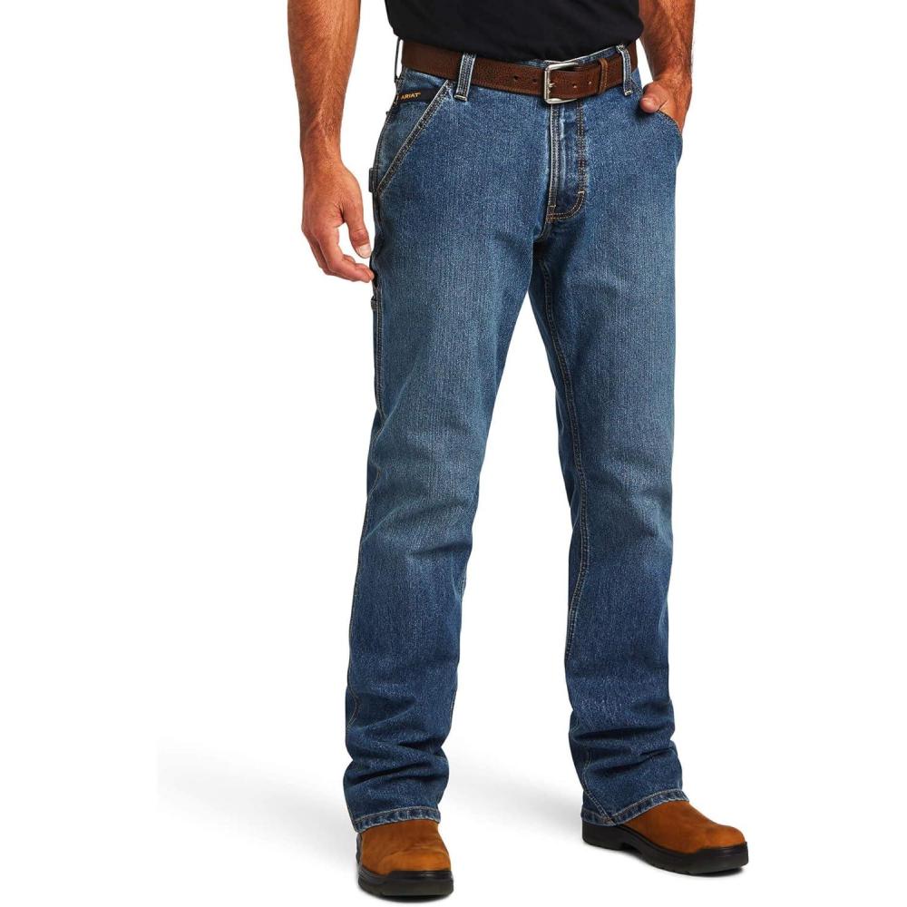 imageAriat Mens Rebar M4 Low Rise DuraStretch Workhorse Boot Cut JeansGabe