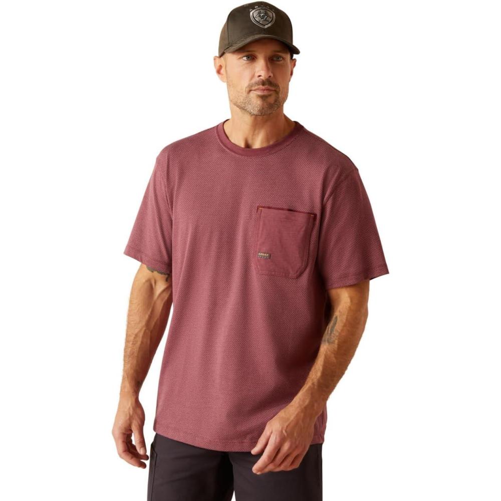 imageAriat Mens Rebar Short Sleeve CrewBurgundy Heather