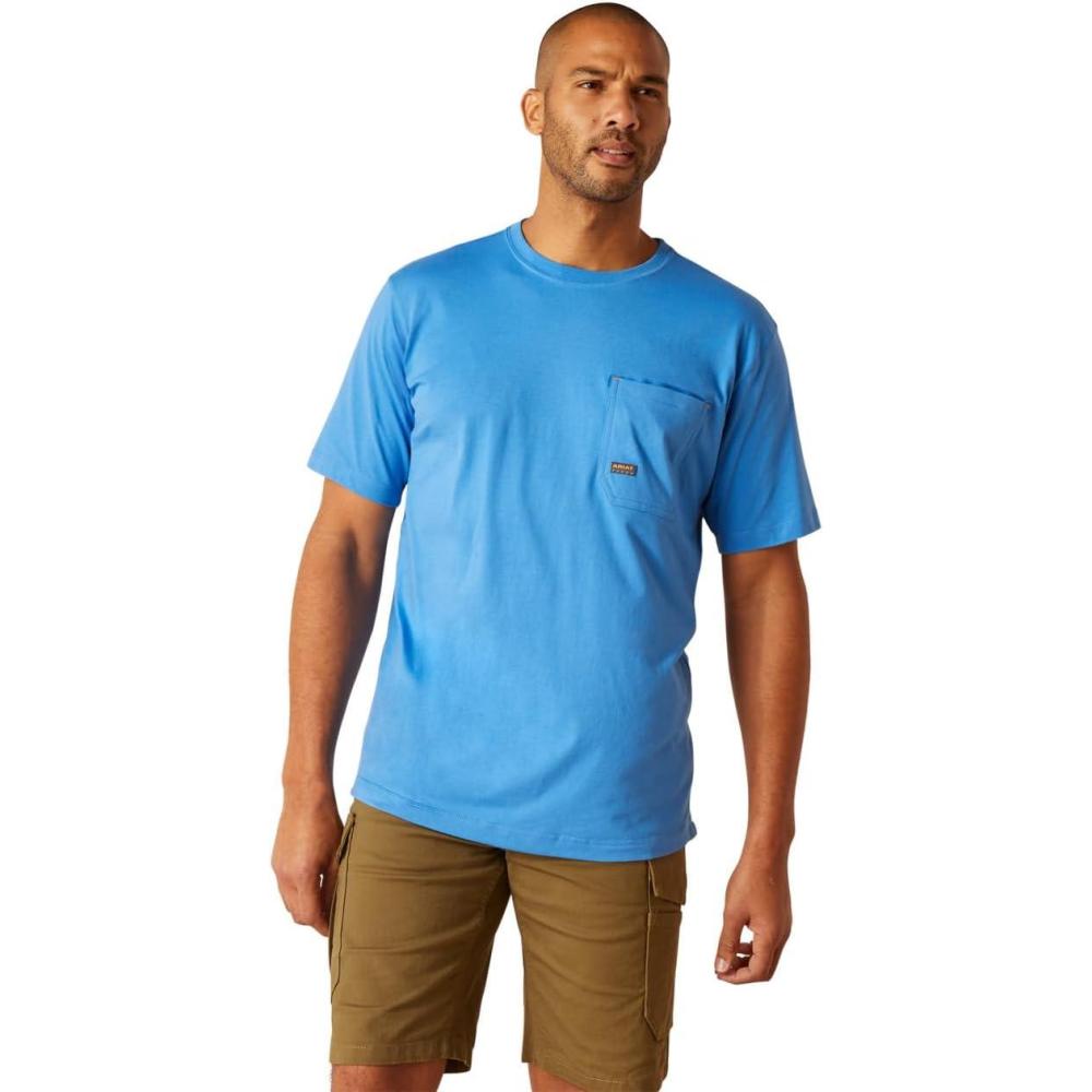 imageAriat Mens Rebar Short Sleeve CrewCampanulaGrey Camo