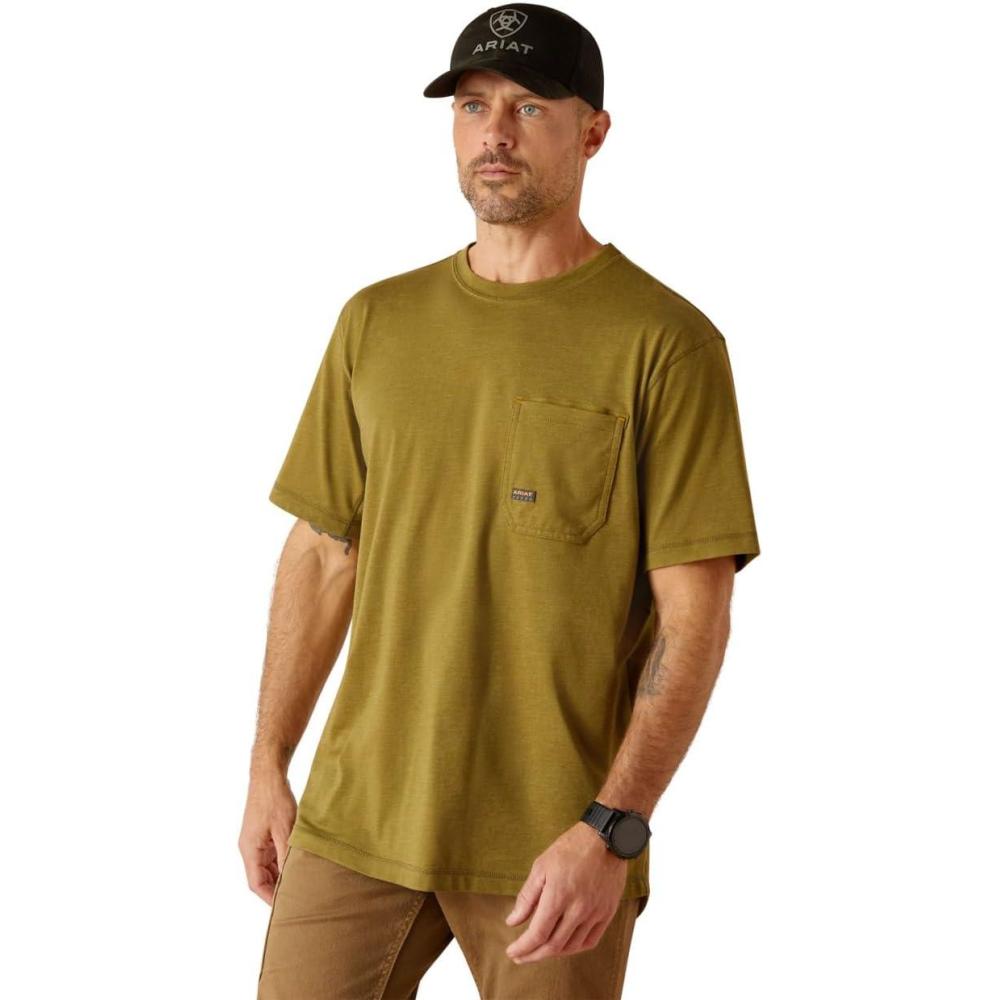 imageAriat Mens Rebar Short Sleeve CrewLichen Heather