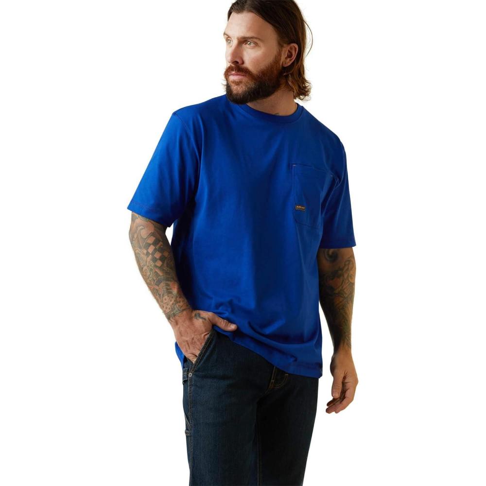 imageAriat Mens Rebar Short Sleeve CrewRoyal Blue Heather