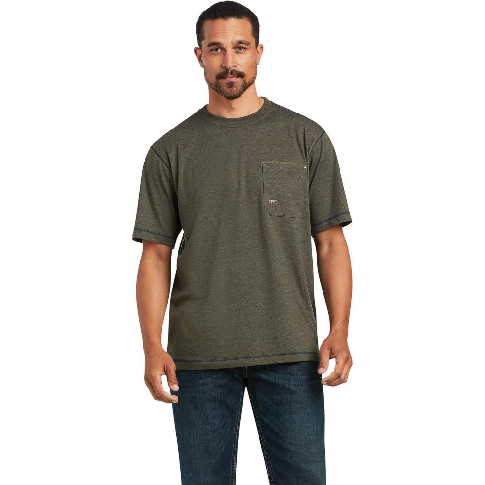 imageAriat Mens Rebar Short Sleeve CrewSage Heather