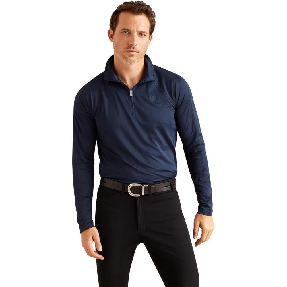 imageAriat Mens Sunstopper 30 14 Zip BaselayerNavy Eclipse