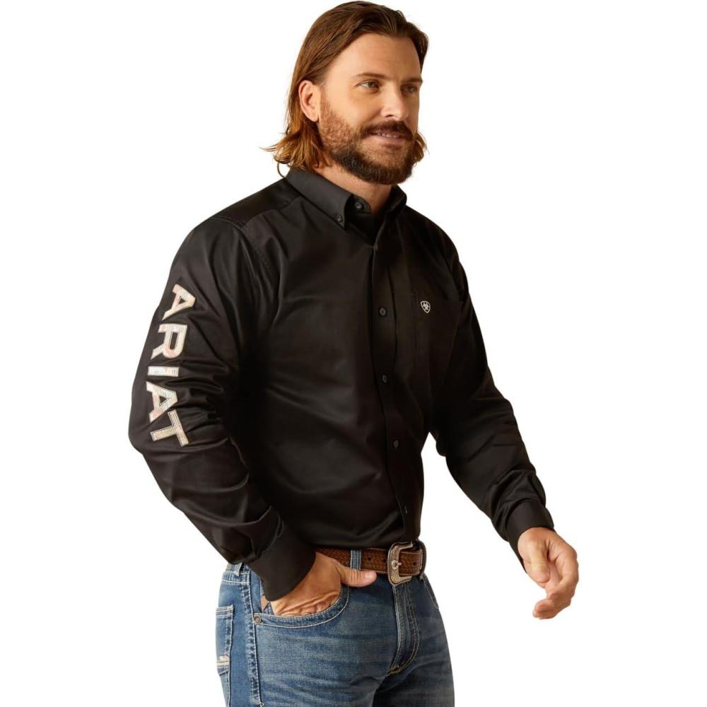 imageAriat Mens Team Logo Twill Fitted ShirtBlack