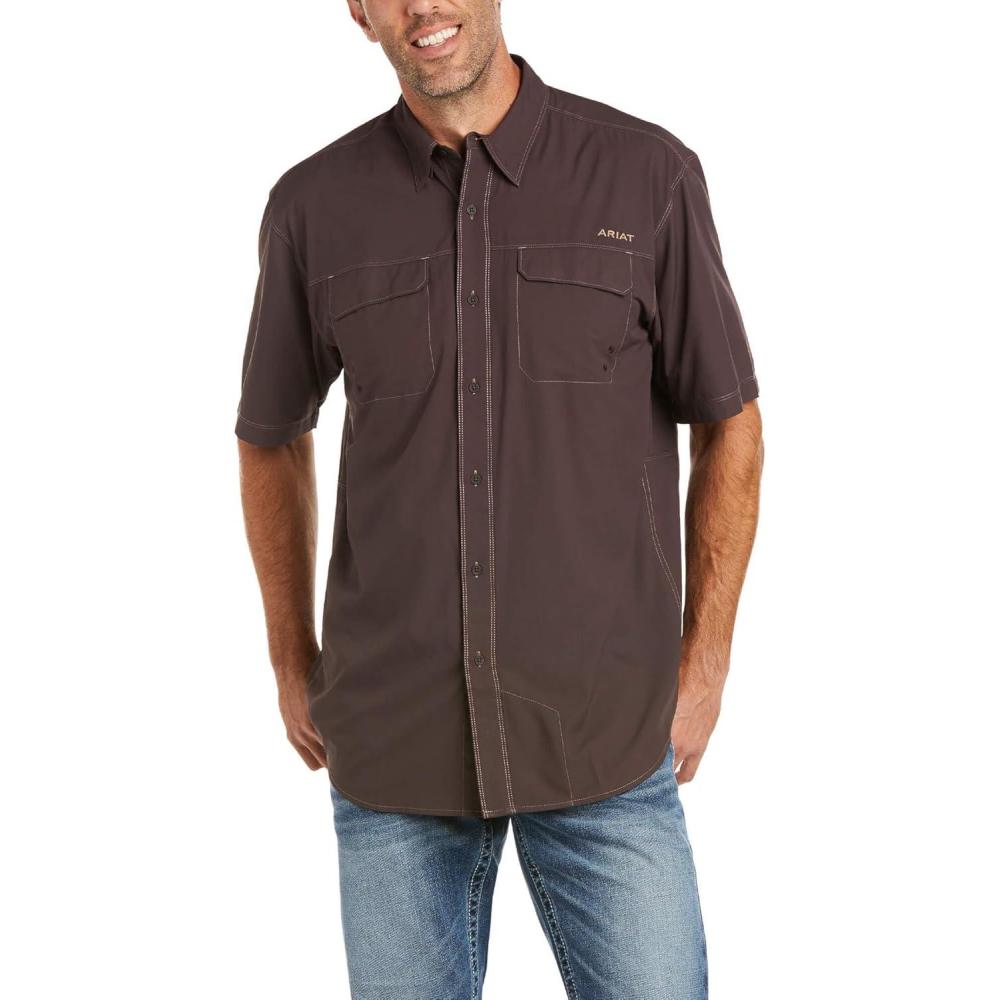 imageAriat Mens Venttek Outbound Classic Fit ShirtChocolate