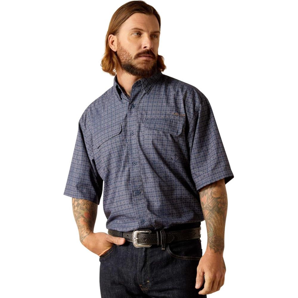 imageAriat Mens Venttek Outbound Classic Fit ShirtMood Indigo
