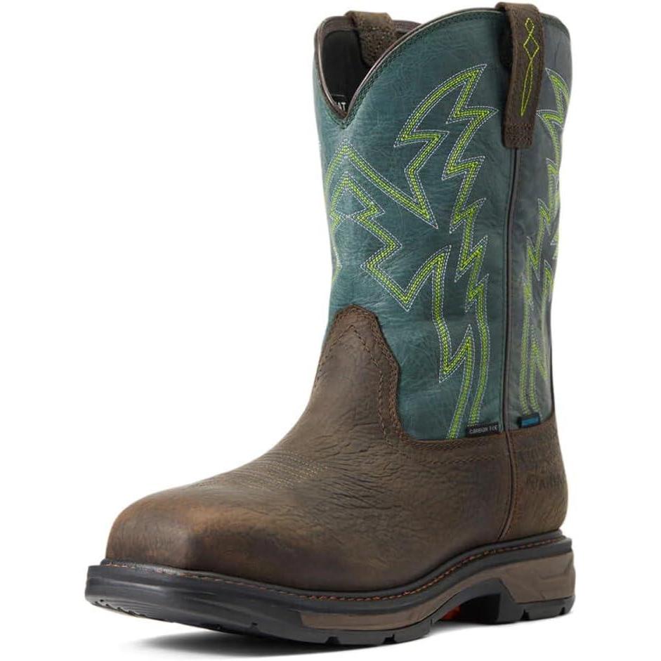 imageAriat Mens WorkHog XT BOA Work BootBruin BrownDark Forest