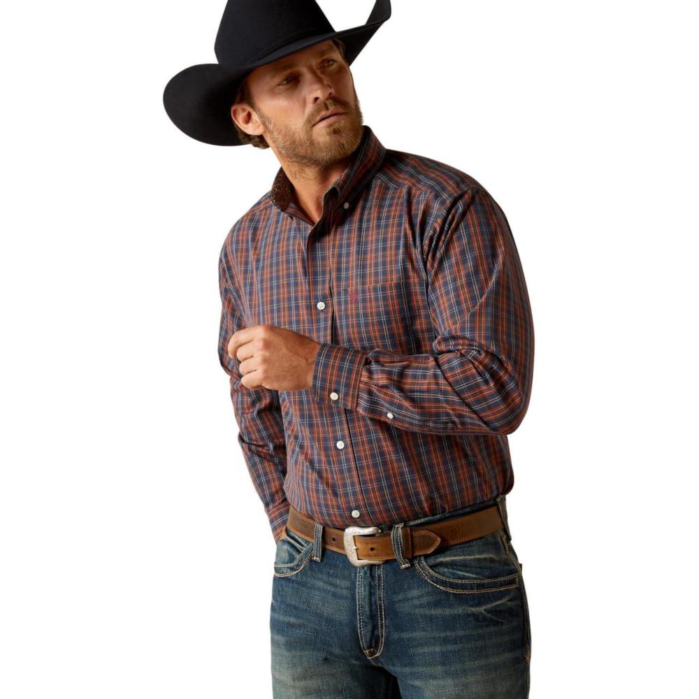 imageAriat Mens Wrinkle Free Kaiser Classic Fit Button Down Darkest IndigoNavy